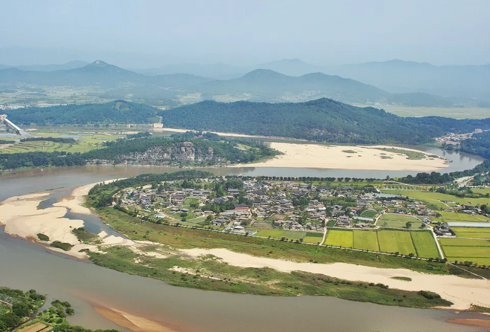 Aerial view of Hahoe Folk Village